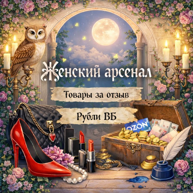 Аватар канала Женский арсенал 👠 | Товары за отзыв | Рубли ВБ | Баллы Озон